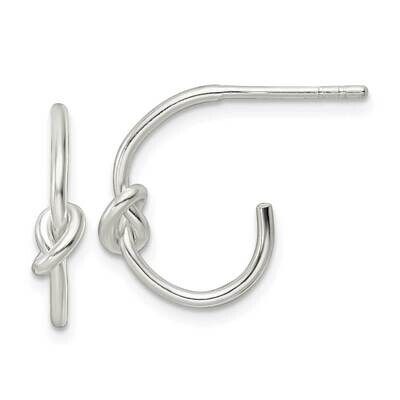 Knotted Hoop Earrings Sterling Silver Polished QE15979, MPN: QE15979, 196904151129