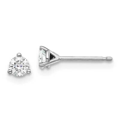 1/3ct. 3.5mm Round J-K Color Moissanite Earrings 14k White Gold WG322-3MB, MPN: WG322-3MB,