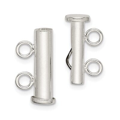 16.7 x 3.9mm 2-Strand Pearl Clasp Sterling Silver SS3580, MPN: SS3580,
