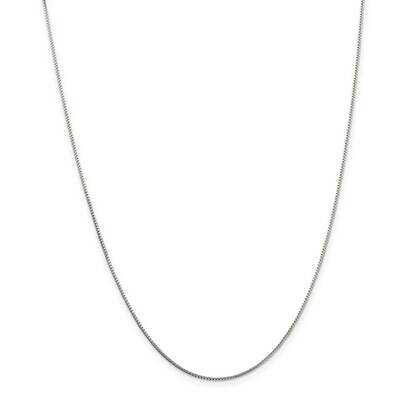 1mm 8 Sided Diamond-Cut Box Chain 36 Inch Sterling Silver QBR019-36, MPN: QBR019-36,