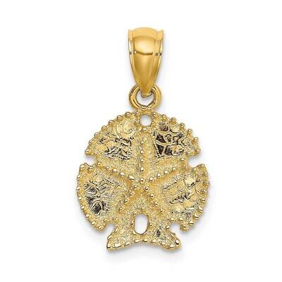 Sand Dollar with Star Charm 14k Gold 2-D K7639, MPN: K7639, 637218011889