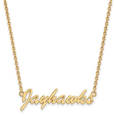 University of Kansas Medium Pendant with Chain Necklace Gold-plated Silver GP054UKS-18, MPN: GP054U…