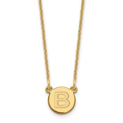 Tiny Circle Block Initial Letter B Necklace 14k Gold XNA722Y/B, MPN: XNA722Y/B, 196904084021