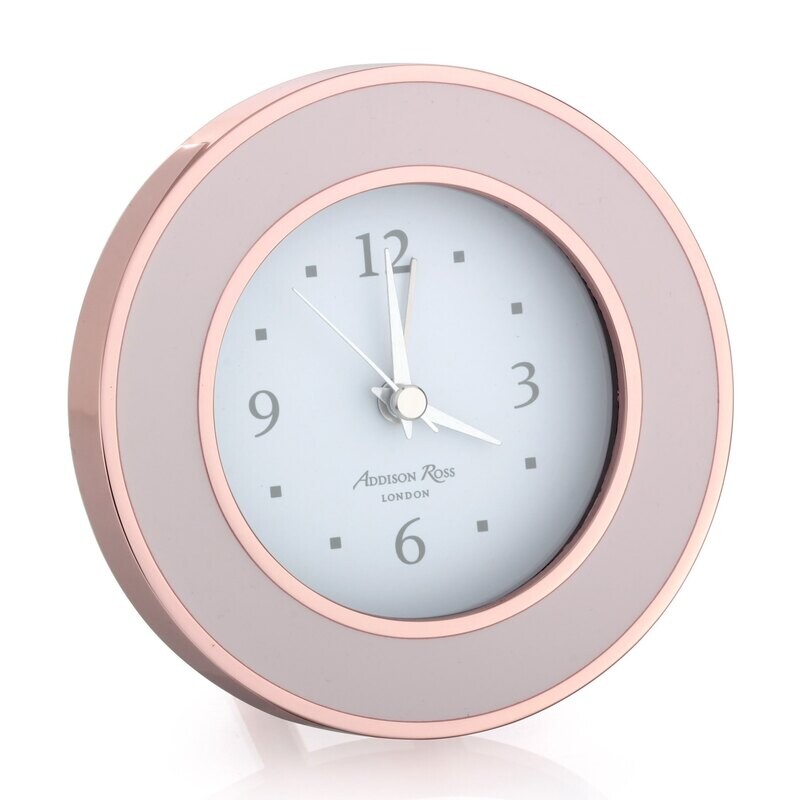 Addison Ross Rose Gold & Pink Silent Alarm Clock 4 x 4 Inche-Gold Plating FR5552