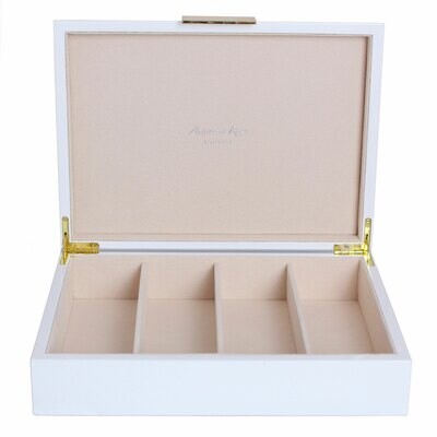 Addison Ross White Glasses Box8 x 11 Inch Lacquer BX1402G, MPN: BX1402G, UPC/EAN: 5024043192169