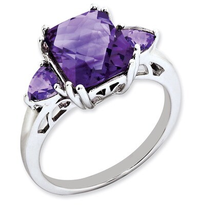 Amethyst Ring Sterling Silver QR2916AM, MPN: QR2916AM, 883957610238