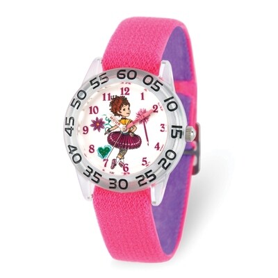 Disney Kids Fancy Nancy Pink Nylon Band Time Teacher Watch  XWA5875, MPN: XWA5875, 842885106435