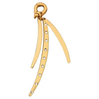 Nikki Lissoni Chic Long Tassle Charm with Swarovski Crystals Gold-plated 45mm D1257GL, MPN: D1257GL…