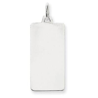 Plain .018 Gauge Rectangular Engravable Dog Tag 14k White Gold XWM97/18, MPN: XWM97/18, 883957518145