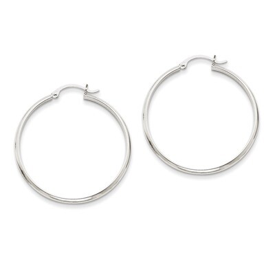 Polished Hoop Earring 14k White Gold TC652, MPN: TC652, 883957290232