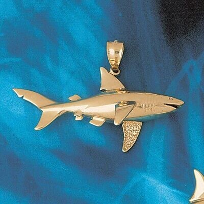 Dazzlers Jewelry Shark Pendant Necklace Charm Bracelet in Yellow, White or Rose Gold 893, MPN: DZ-8…