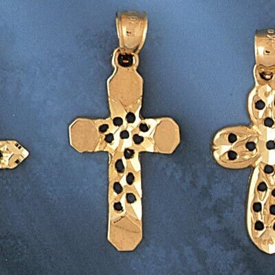 Dazzlers Jewelry Cross Pendant Necklace Charm Bracelet in Yellow, White or Rose Gold 7954, MPN: DZ-…