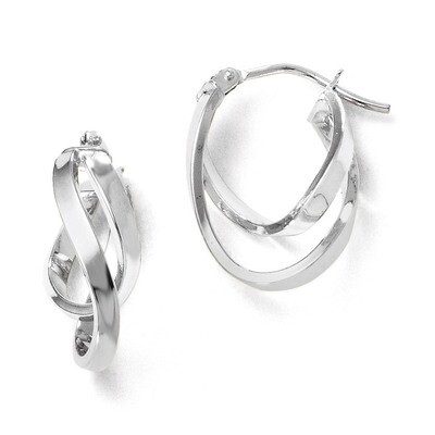 Leslie&#39;s Polished Hinged Hoop Earrings - 14k White Gold HB-LE883, MPN: LE883, 886774966625