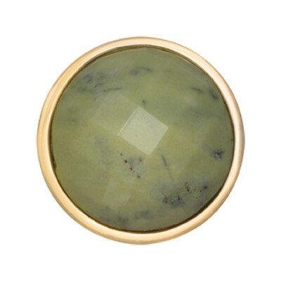 Nikki Lissoni Faceted Lime Green Stone Gold-Plated 23mm Coin C1310GS, MPN: C1310GS, 8718627468128