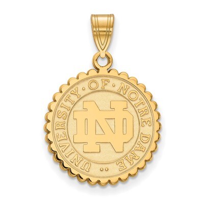 University of Notre Dame Large Crest Gold-plated Sterling Silver GP067UND, MPN: GP067UND, 191101124…