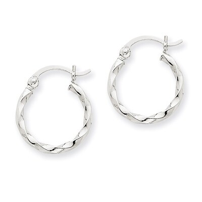 Twist Polished Hoop Earring 14k White Gold TE564, MPN: TE564, 883957291079