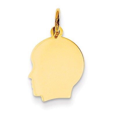 Plain Small .018 Gauge Facing Left Engravable Boy Head Charm 14k Gold XM106/18, MPN: XM106/18, 8839…