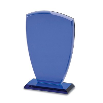 Medium Sheild Blue Glass Trophy GM14627, MPN: GM14627, 47105042771