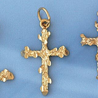 Dazzlers Jewelry Cross Pendant Necklace Charm Bracelet in Yellow, White or Rose Gold 8002, MPN: DZ-…