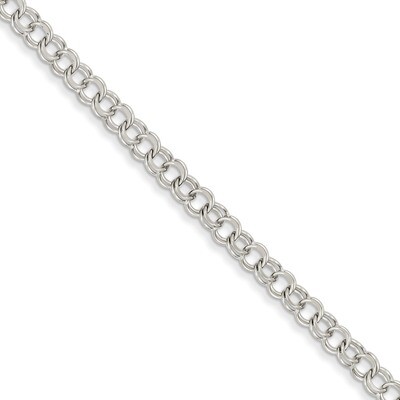 Double Link Charm Bracelet 7 Inch 14k White Gold WDO502-7, MPN: WDO502-7, 886774119984