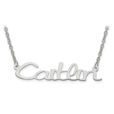 Laser Polished Nameplate with Chain Sterling Silver Rhodium-plated XNA635SS, MPN: XNA635SS, 1911012…