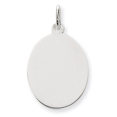 Plain .018 Gauge Oval Engravable Disc Charm 14k White Gold XWM101/18, MPN: XWM101/18, 883957450865