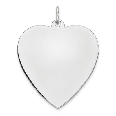 Engravable Heart Polished Front Back Disc Charm Sterling Silver QM394/18P, MPN: QM394/18P, 88395777…