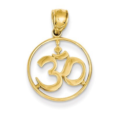 Cut-out Round Frame Yoga Symbol Pendant 14k Gold D4264, MPN: D4264, 637218140411
