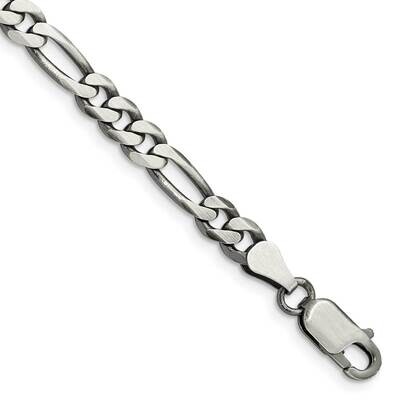 5.5mm Figaro Chain 8 Inch Sterling Silver Antiqued QFG150A-8, MPN: QFG150A-8, 191101770357