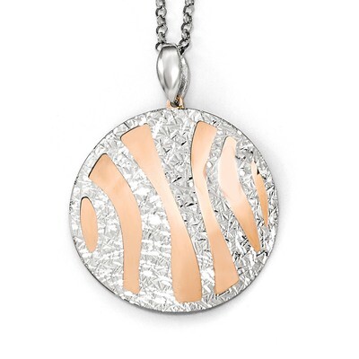 Leslie&#39;s Diamond-cut with 2 inch Extender Necklace 16 Inch Sterling Silver Rose-tone HB-QLF580-16, …