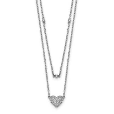 Double Strand Heart 18In Necklace 14k White Gold PM8572-021-WA, MPN: PM8572-021-WA, 883957928739
