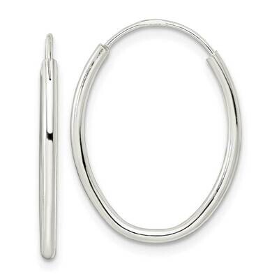 Endless Oval Hoop Earrings Sterling Silver Polished QE15820, MPN: QE15820, 196904152287