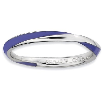 Twisted Purple Enameled Ring - Sterling Silver QSK563, MPN: QSK563, 886774218502