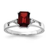 7x5mm Emerald Cut Garnet Diamond Ring 14k White Gold Y4758GA_AA, MPN: Y4758GA_AA, 883957669151