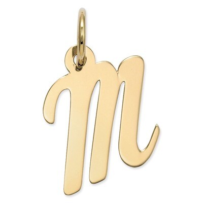 Initial M Charm 14k Gold Small Script YC658M, MPN: YC658M, 886774073323