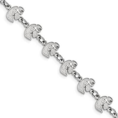 University of Iowa Logo Link with 1.5 In Extender Bracelet Stainless Steel ST515UIA, MPN: ST515UIA,…