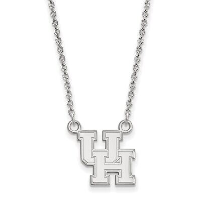 University of Houston Small Pendant with Chain Necklace 10k White Gold 1W011UHO-18, MPN: 1W011UHO-1…