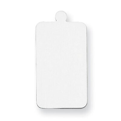 Rectangle with Round Edges with Eyelet Stamping Sterling Silver Rhodium-plated SS1170, MPN: SS1170,