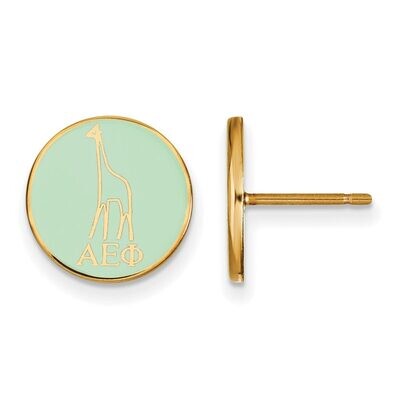 Alpha Epsilon Phi Enameled Post Earrings Gold-plated Silver GP046AEP, MPN: GP046AEP, 886774944814