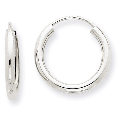 Polished Endless 2mm Hoop Earrings 14k White Gold H989, MPN: H989, 883957900834