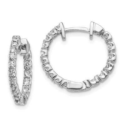 Aa Diamond Hinged Hoop Earrings 14k White Gold XE1351AA, MPN: XE1351AA, 883957091389