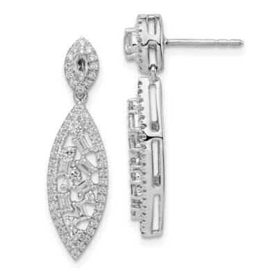 Fancy Dangle Diamond Post Earring 14k White Gold Polished EM8463-075-WA, MPN: EM8463-075-WA, 883957…