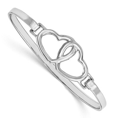 Heart Bangle Sterling Silver Rhodium-plated QB943, MPN: QB943, 191101074905