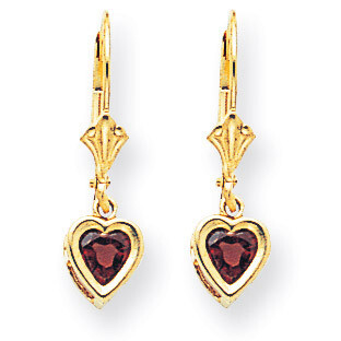 5mm Heart Rhodolite Garnet Earrings 14k Gold XLB109RG, MPN: XLB109RG, 883957119373