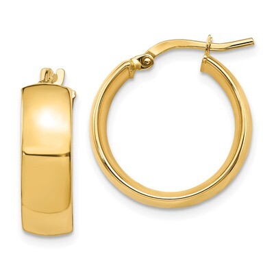 Leslie&#39;s 6mm Hoop Earrings 14k Gold High Polished HB-LE1888, MPN: LE1888, 191101737282