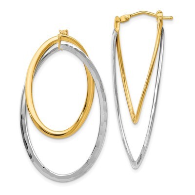 Leslie&#39;s Twisted Hinged Hoop Earrings 14k Two-tone Gold HB-LE1420, MPN: LE1420, 191101757976