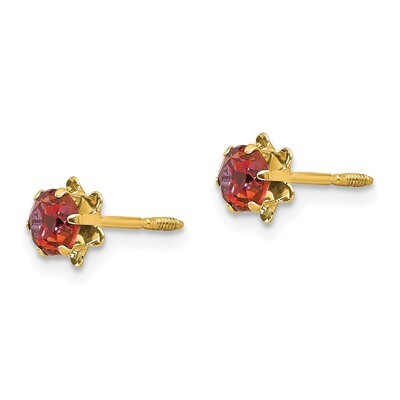 4mm Ruby July Screwback Earrings - 14k Gold SE165 by Madi K, MPN: SE165, 886774997520
