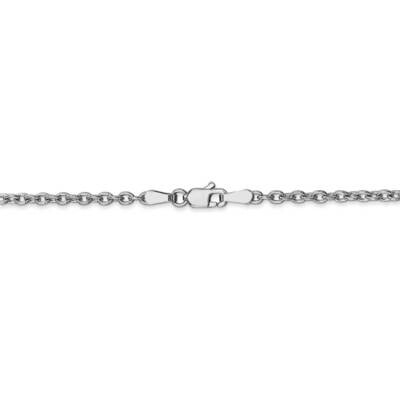 22 Inch 2.4mm Cable Chain 14k White Gold PEN211-22, MPN: PEN211-22, 886774584706