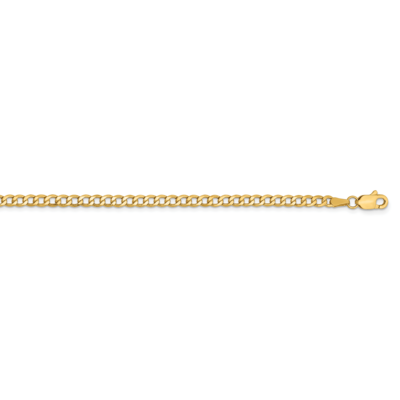 22 Inch 2.85mm Semi-Solid Curb Link Chain 14k Yellow Gold BC192-22, MPN: BC192-22, 886774580241