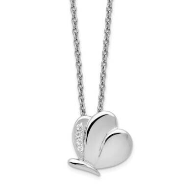 White Ice .025Ct. Diamond Butterfly Necklace Sterling Silver QW475-18, MPN: QW475-18, 191101479489